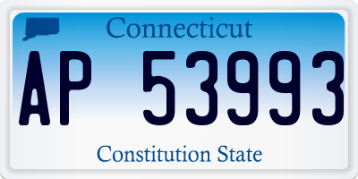 CT license plate AP53993