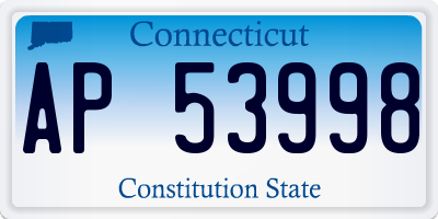 CT license plate AP53998