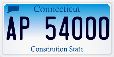 CT license plate AP54000