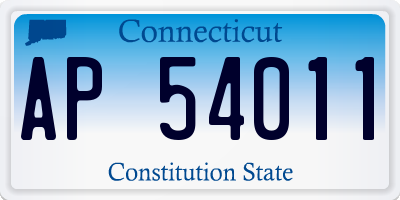 CT license plate AP54011