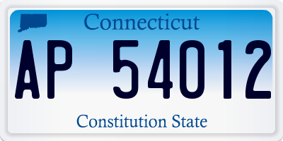 CT license plate AP54012