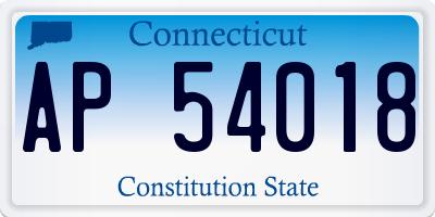 CT license plate AP54018