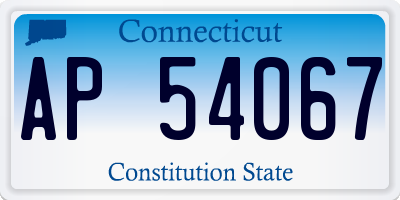 CT license plate AP54067