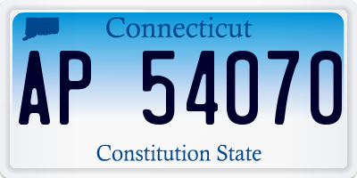 CT license plate AP54070