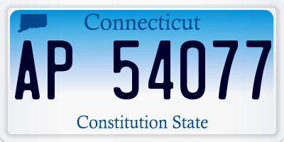 CT license plate AP54077