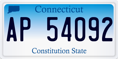 CT license plate AP54092