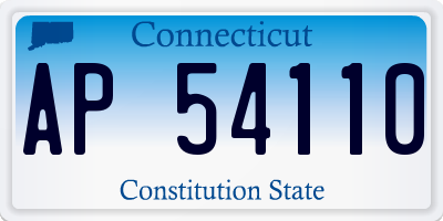 CT license plate AP54110