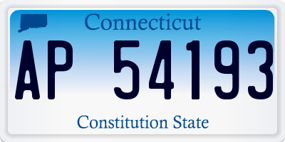 CT license plate AP54193