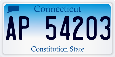 CT license plate AP54203