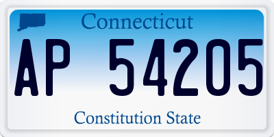 CT license plate AP54205