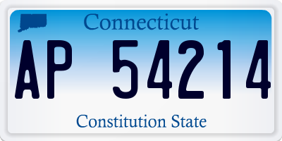 CT license plate AP54214