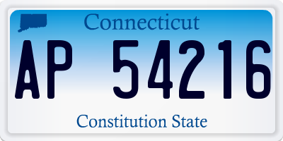 CT license plate AP54216