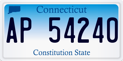 CT license plate AP54240