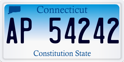 CT license plate AP54242