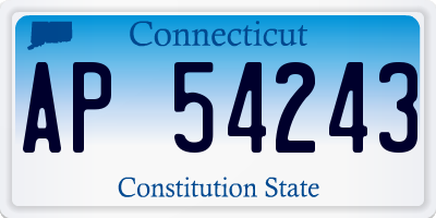 CT license plate AP54243