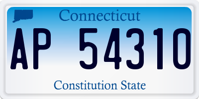 CT license plate AP54310