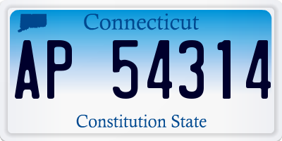 CT license plate AP54314