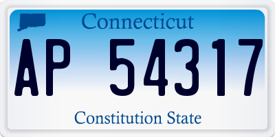 CT license plate AP54317