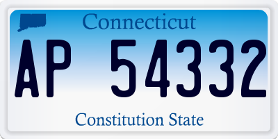 CT license plate AP54332