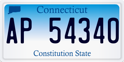 CT license plate AP54340