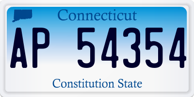 CT license plate AP54354