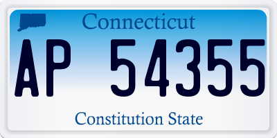 CT license plate AP54355