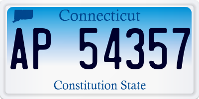 CT license plate AP54357