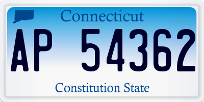CT license plate AP54362