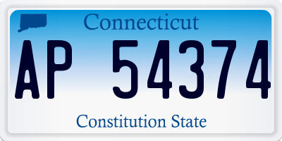 CT license plate AP54374