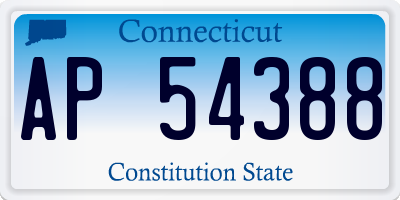 CT license plate AP54388