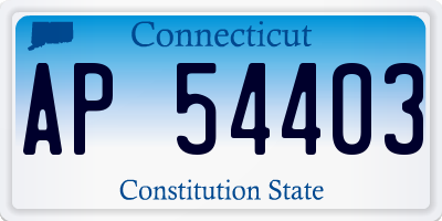 CT license plate AP54403