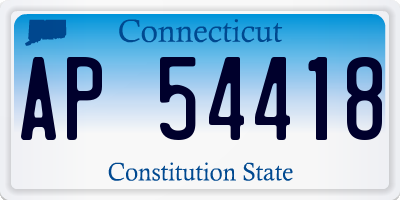 CT license plate AP54418