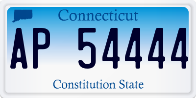 CT license plate AP54444