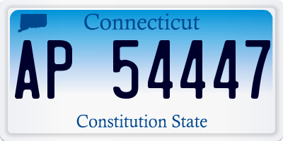 CT license plate AP54447