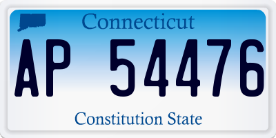 CT license plate AP54476