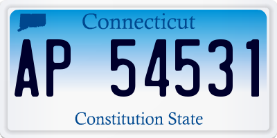 CT license plate AP54531