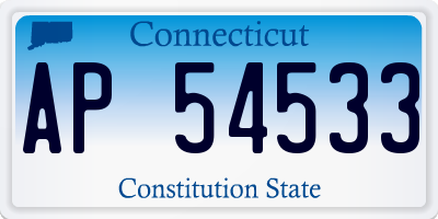 CT license plate AP54533