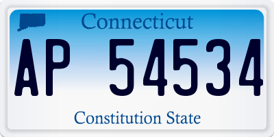 CT license plate AP54534