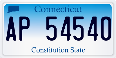 CT license plate AP54540