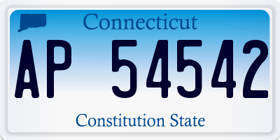 CT license plate AP54542