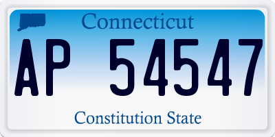 CT license plate AP54547