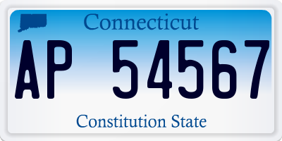 CT license plate AP54567