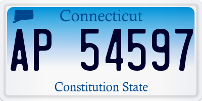 CT license plate AP54597