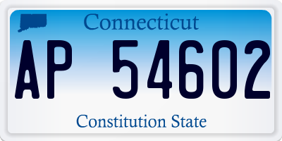 CT license plate AP54602