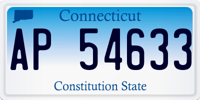 CT license plate AP54633