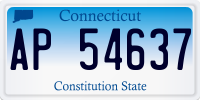 CT license plate AP54637