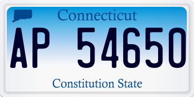 CT license plate AP54650