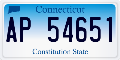 CT license plate AP54651