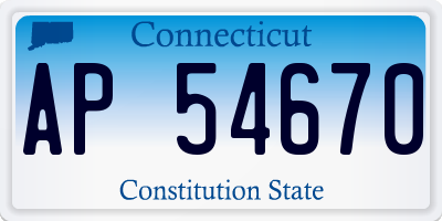 CT license plate AP54670