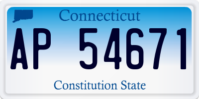 CT license plate AP54671